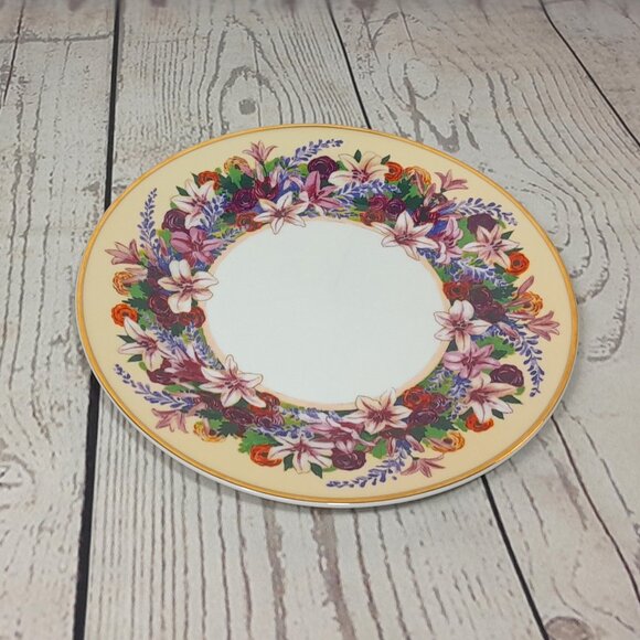 Floral 8" Salad Dessert Plate Set Of 4 Box Punch Studio Spring Garden Porcelain - Picture 9 of 14